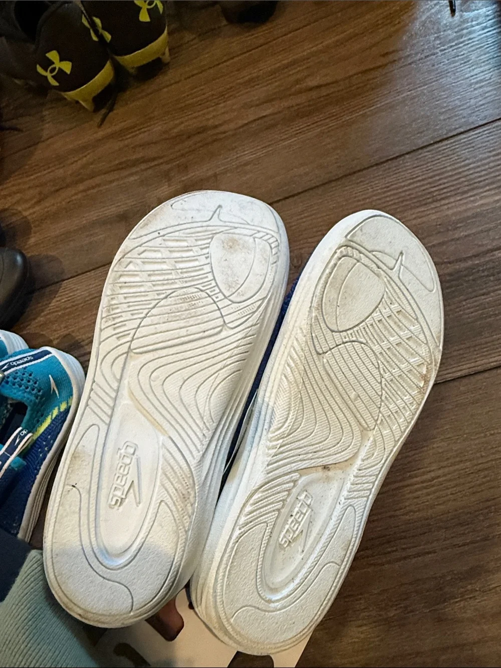 Speedo Kids Blue Aqua Water Shoes with Teal and Yellow Accents